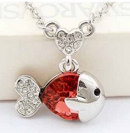 Chaîne & Pendentif Poisson Cristal